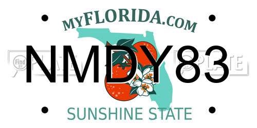 NMDY83 Florida License Plate