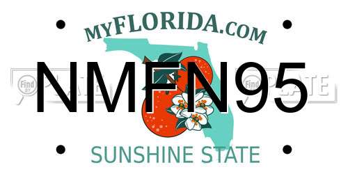NMFN95 Florida License Plate