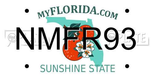 NMFR93 Florida License Plate