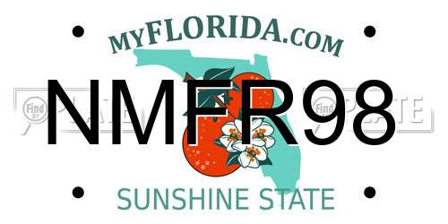 NMFR98 Florida License Plate