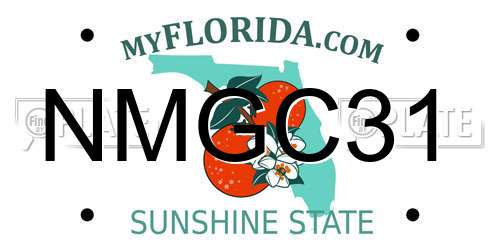 NMGC31 Florida License Plate