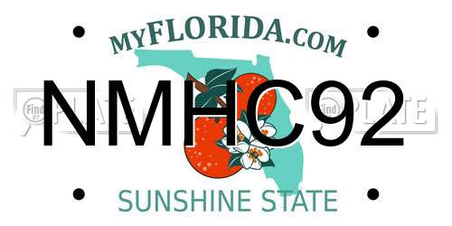 NMHC92 Florida License Plate