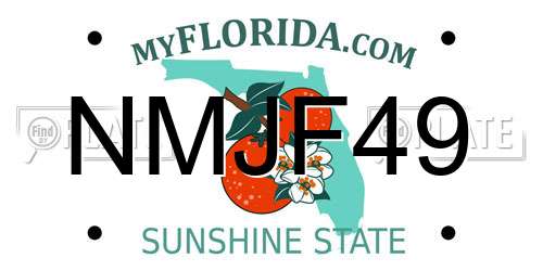 NMJF49 Florida License Plate