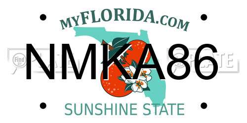 NMKA86 Florida License Plate