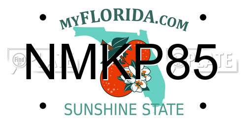 NMKP85 Florida License Plate