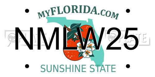 NMLW25 Florida License Plate