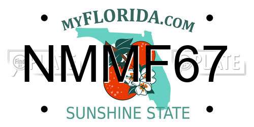 NMMF67 Florida License Plate