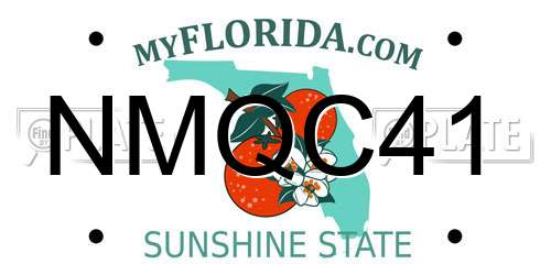 NMQC41 Florida License Plate