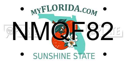 NMQF82 Florida License Plate