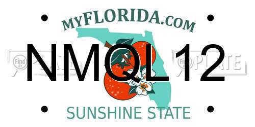 NMQL12 Florida License Plate