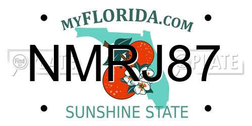 NMRJ87 Florida License Plate