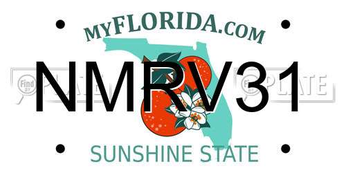 NMRV31 Florida License Plate