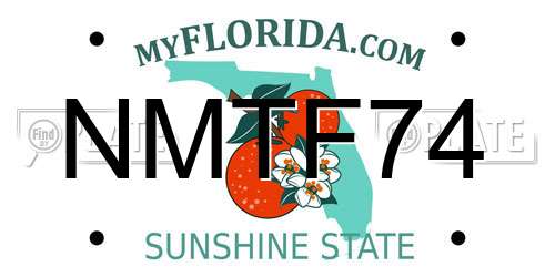 NMTF74 Florida License Plate