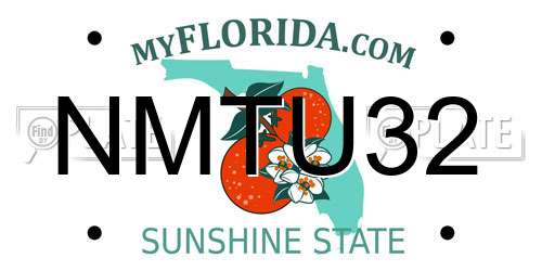 NMTU32 Florida License Plate