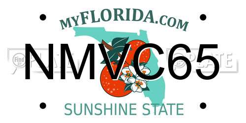 NMVC65 Florida License Plate