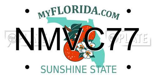 NMVC77 Florida License Plate