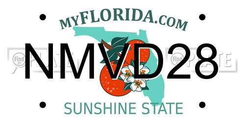 NMVD28 Florida License Plate