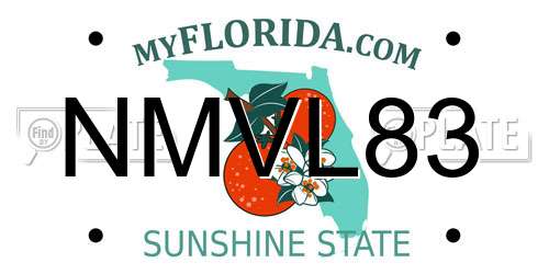 NMVL83 Florida License Plate