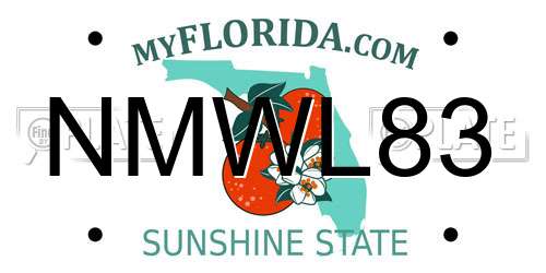 NMWL83 Florida License Plate