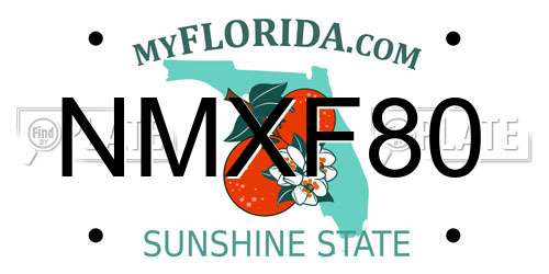 NMXF80 Florida License Plate