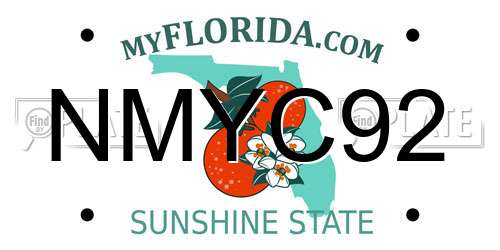 NMYC92 Florida License Plate