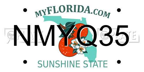 NMYQ35 Florida License Plate