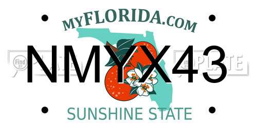 NMYX43 Florida License Plate
