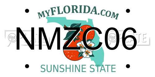 NMZC06 Florida License Plate