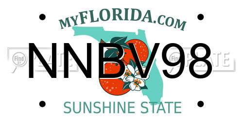 NNBV98 Florida License Plate