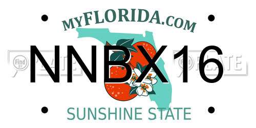 NNBX16 Florida License Plate