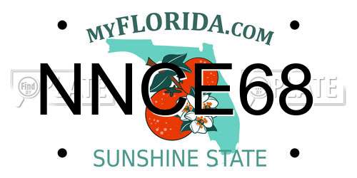 NNCE68 Florida License Plate