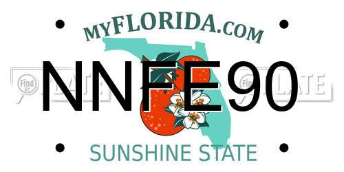 NNFE90 Florida License Plate