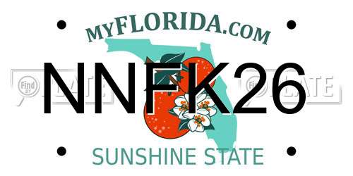NNFK26 Florida License Plate