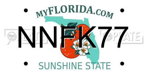 NNFK77 Florida License Plate