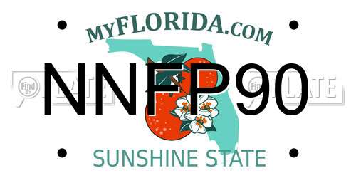 NNFP90 Florida License Plate