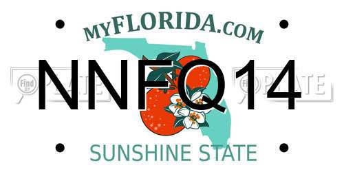 NNFQ14 Florida License Plate