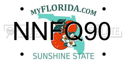 NNFQ90 Florida License Plate