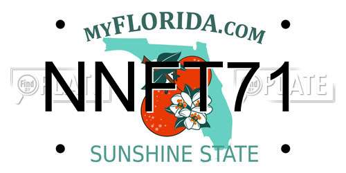 NNFT71 Florida License Plate