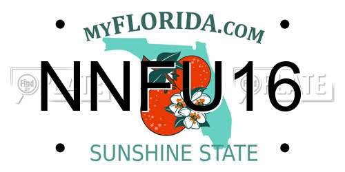 NNFU16 Florida License Plate