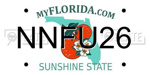 NNFU26 Florida License Plate