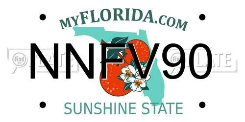 NNFV90 Florida License Plate