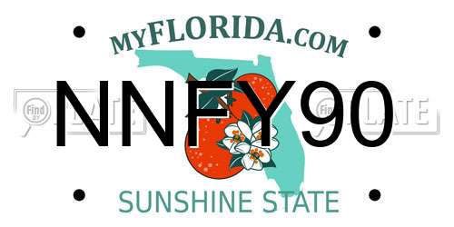NNFY90 Florida License Plate