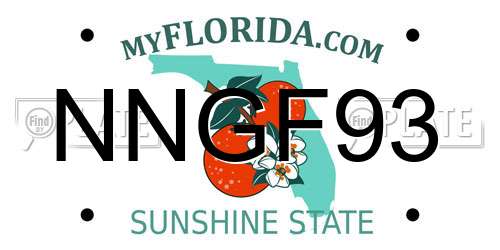 NNGF93 Florida License Plate