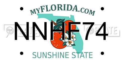 NNHF74 Florida License Plate