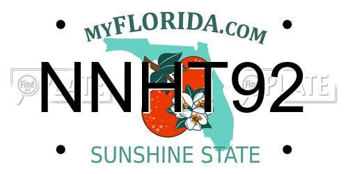 NNHT92 Florida License Plate