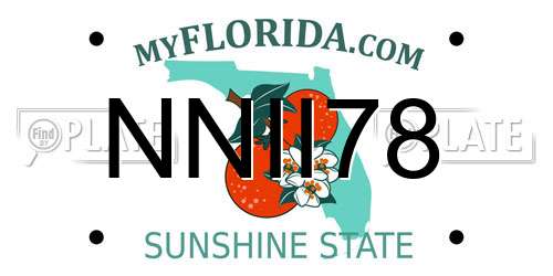 NNII78 Florida License Plate