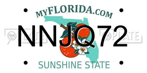 NNJQ72 Florida License Plate