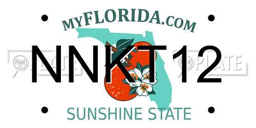NNKT12 Florida License Plate