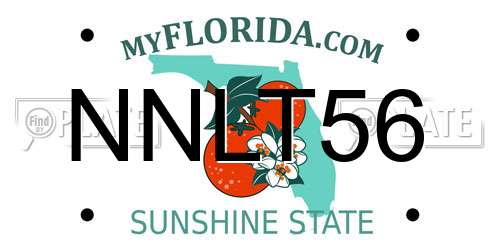 NNLT56 Florida License Plate