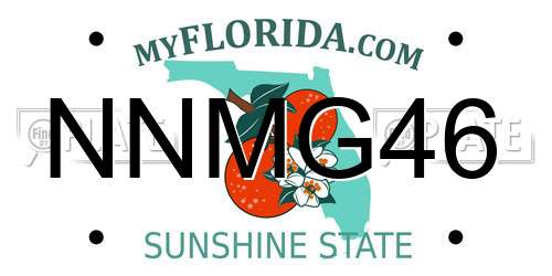 NNMG46 Florida License Plate